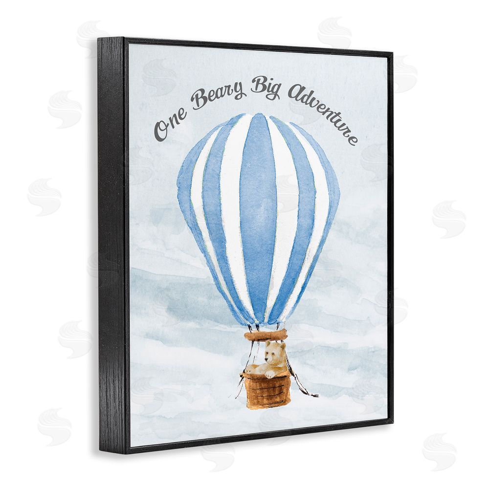 Lanie Loreth Beary Big Adventure Balloon Black Framed Giclee Wall Art Print