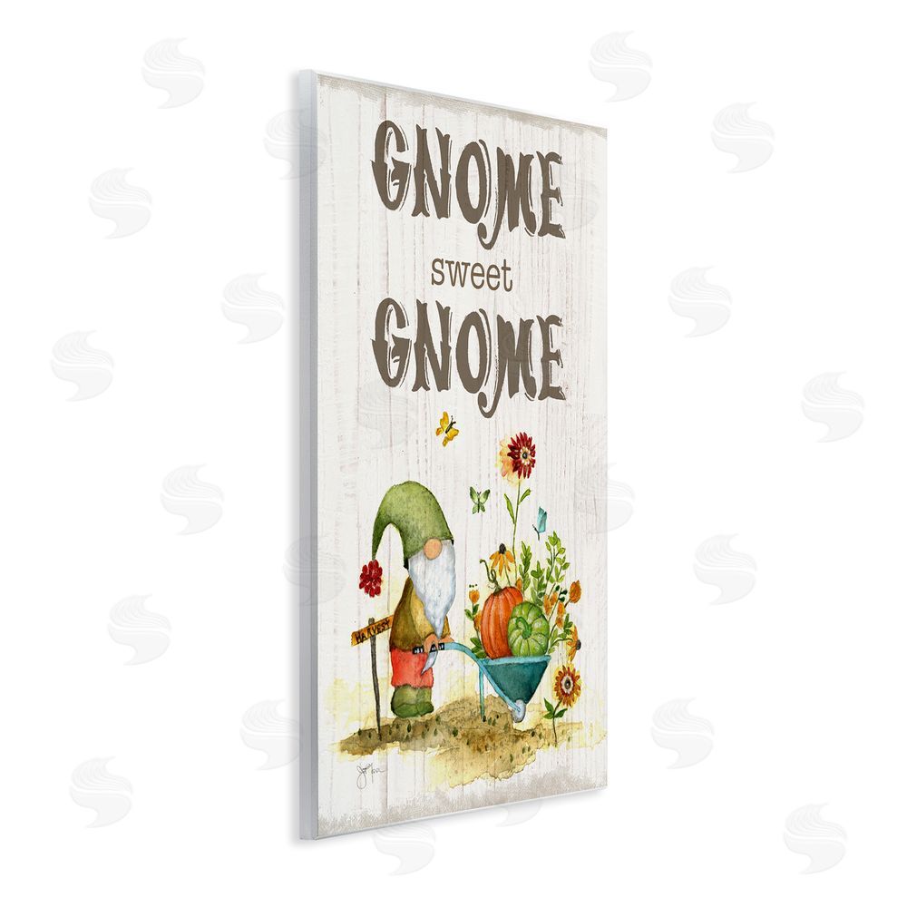 Janet Tava Sweet Gnome Floral Harvest Wall Plaque Art Print