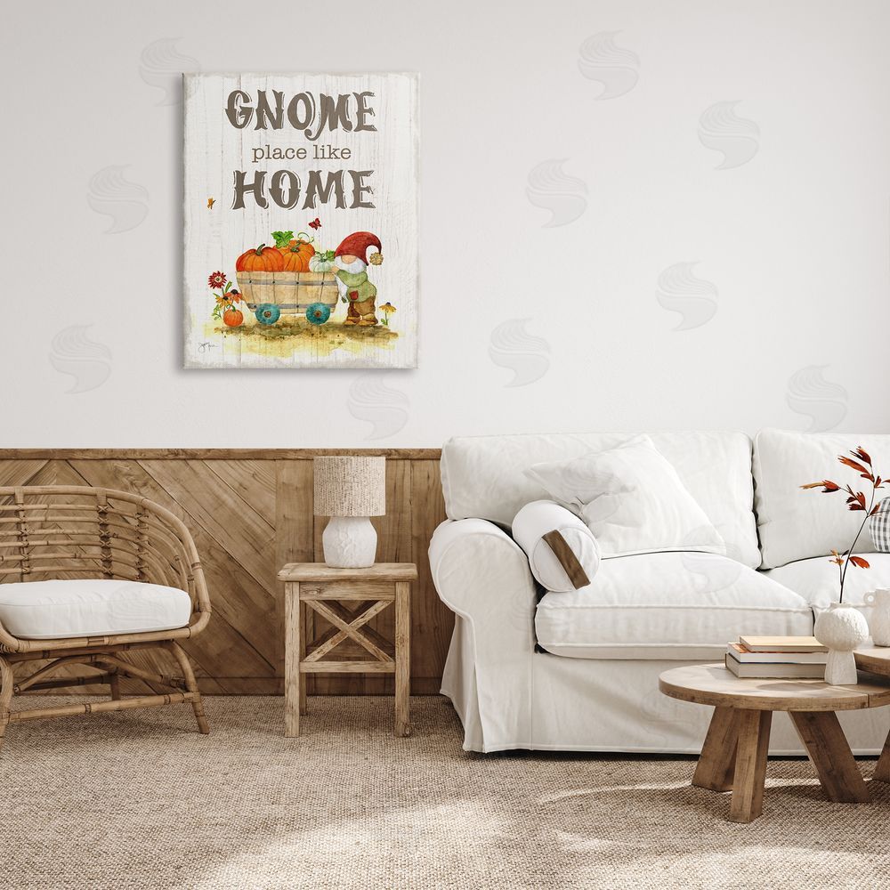 Janet Tava Gnome Pun Garden Harvest Canvas Wall Art Print in Room