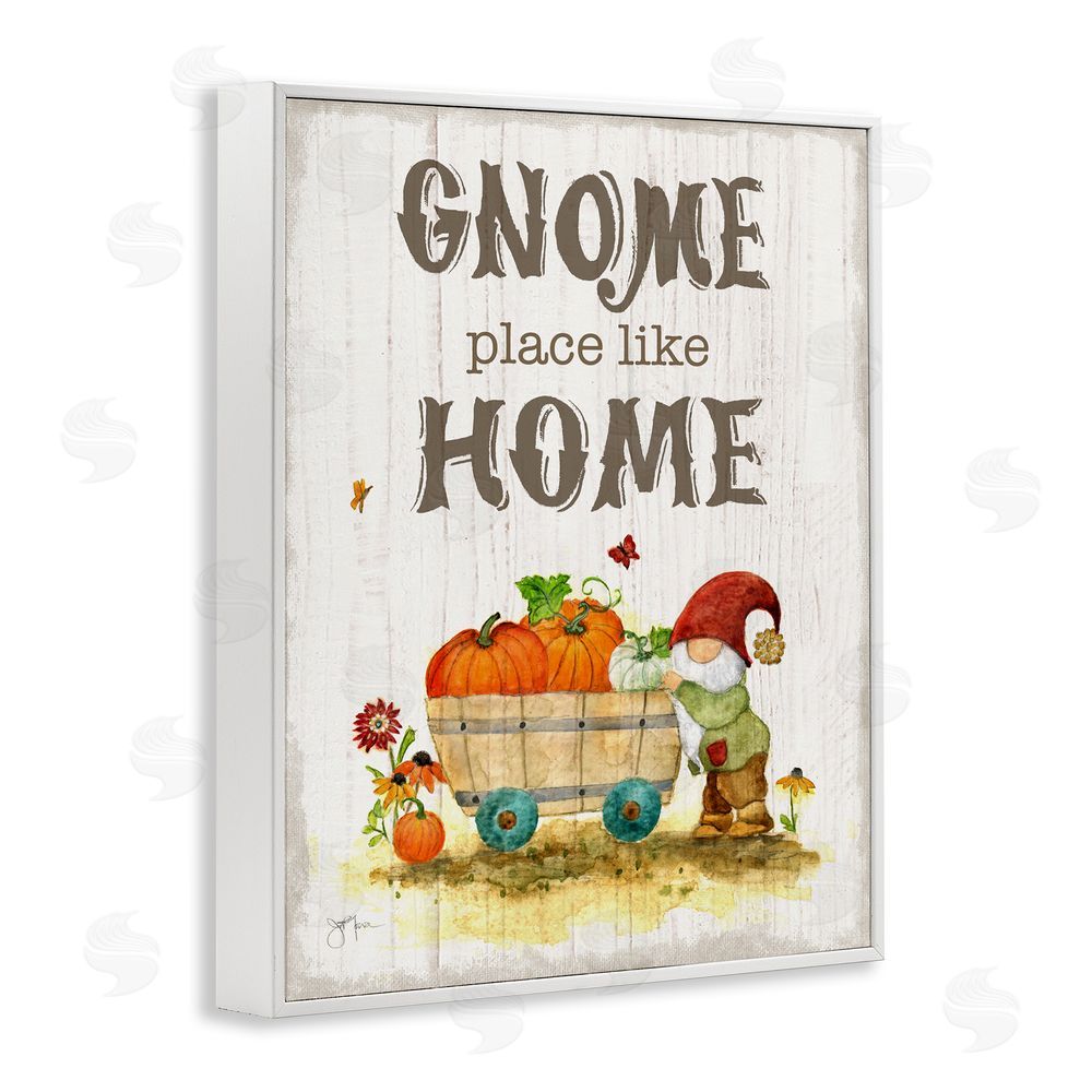 Janet Tava Gnome Pun Garden Harvest White Framed Giclee Wall Art Print