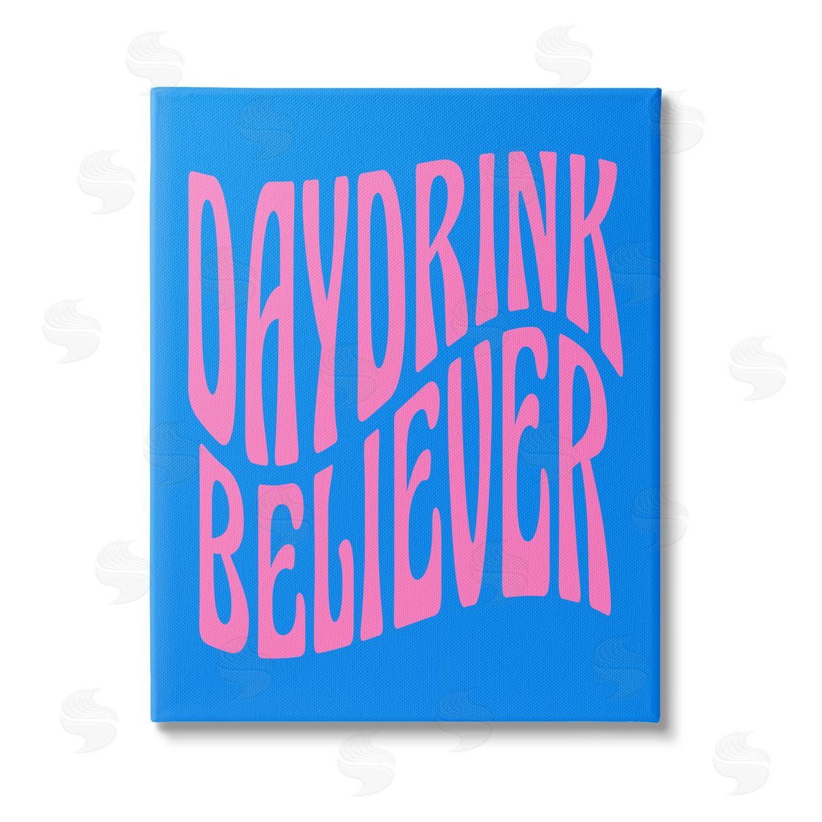 House of Lulu Blue Day Drink Believer Stretched Canvas Wall Art Print