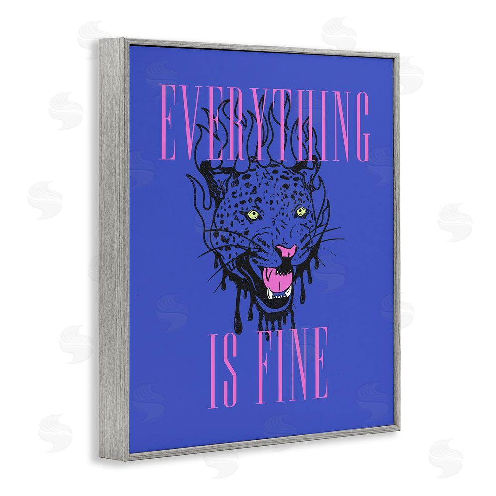 House of Lulu Everything is Fine Leopard Gray Framed Giclee Wall Art Print