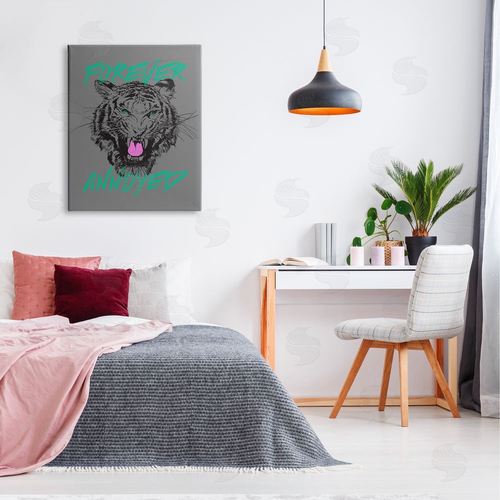 House of Lulu Forever Annoyed Tiger Canvas Wall Art Print in Room