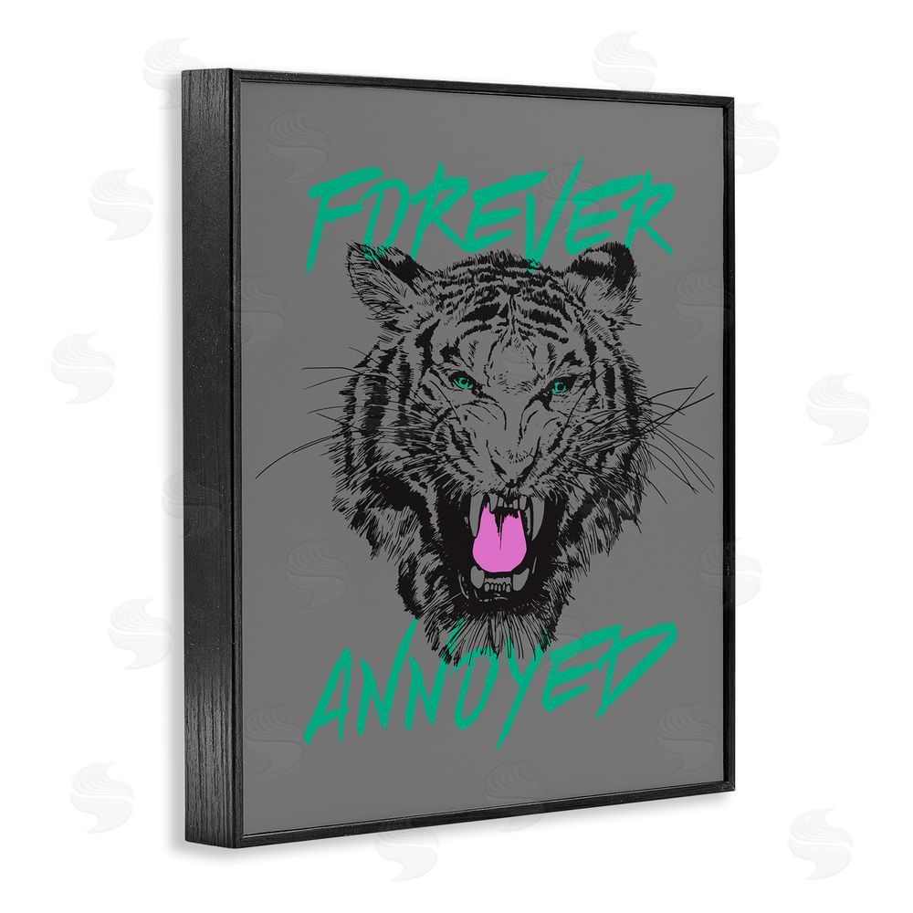 House of Lulu Forever Annoyed Tiger Black Framed Giclee Wall Art Print