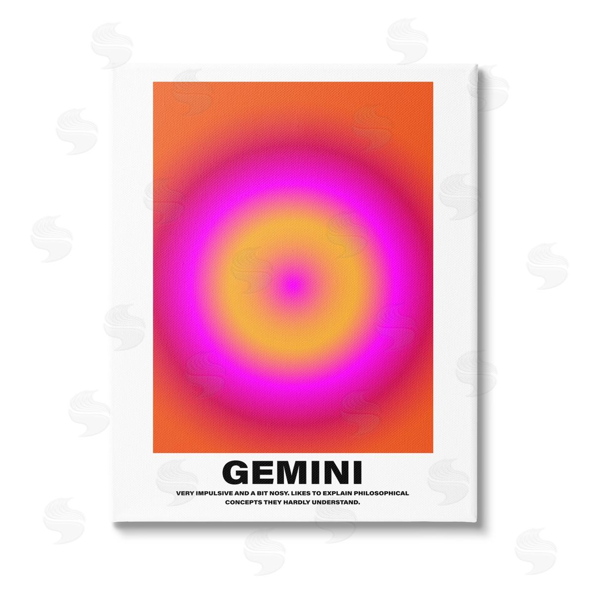 House of Lulu Funny Gemini Astrology Stretched Canvas Wall Art Print