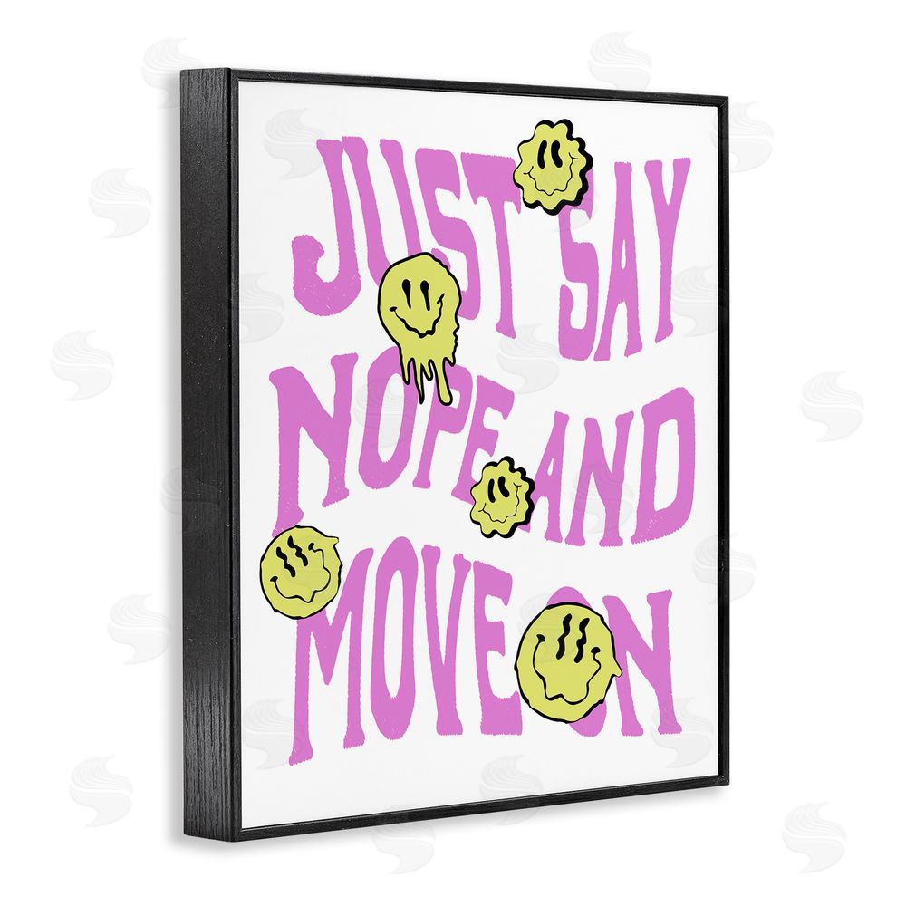 House of Lulu Just Say Nope Phrase Black Framed Giclee Wall Art Print