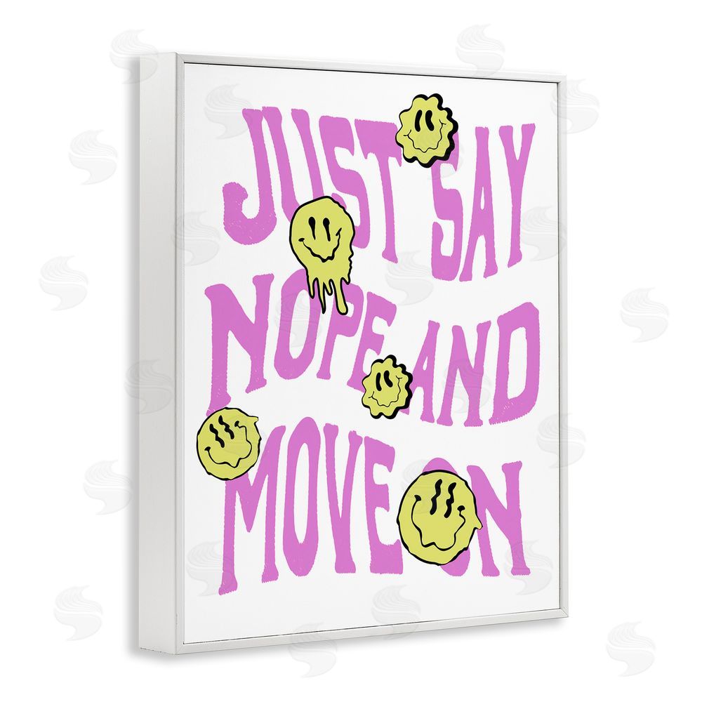 House of Lulu Just Say Nope Phrase White Framed Giclee Wall Art Print