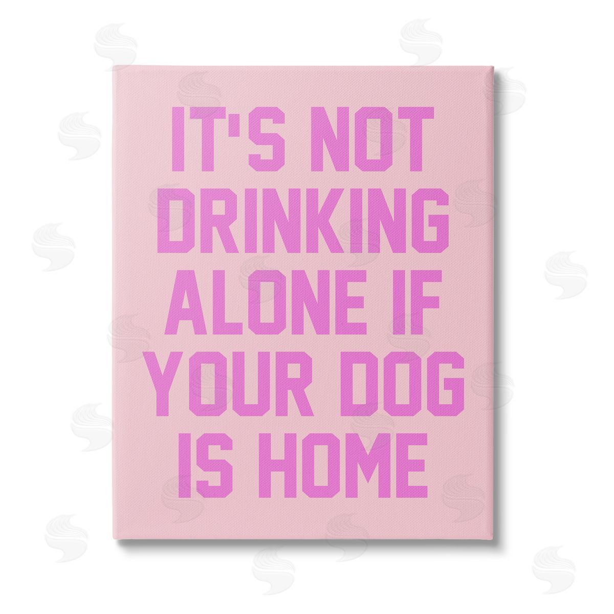 House of Lulu Not Drinking Alone Humor Stretched Canvas Wall Art Print