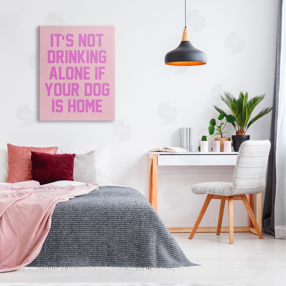 House of Lulu Not Drinking Alone Humor Canvas Wall Art Print in Room