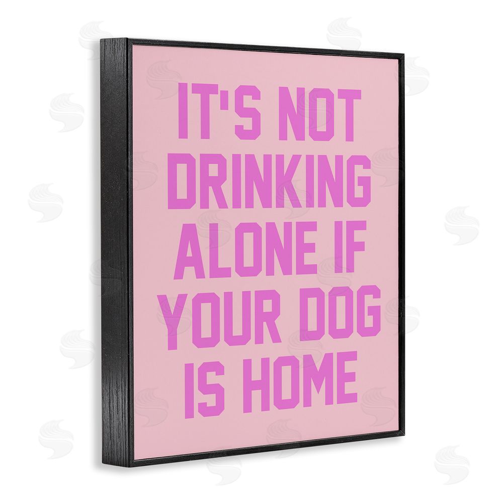 House of Lulu Not Drinking Alone Humor Black Framed Giclee Wall Art Print