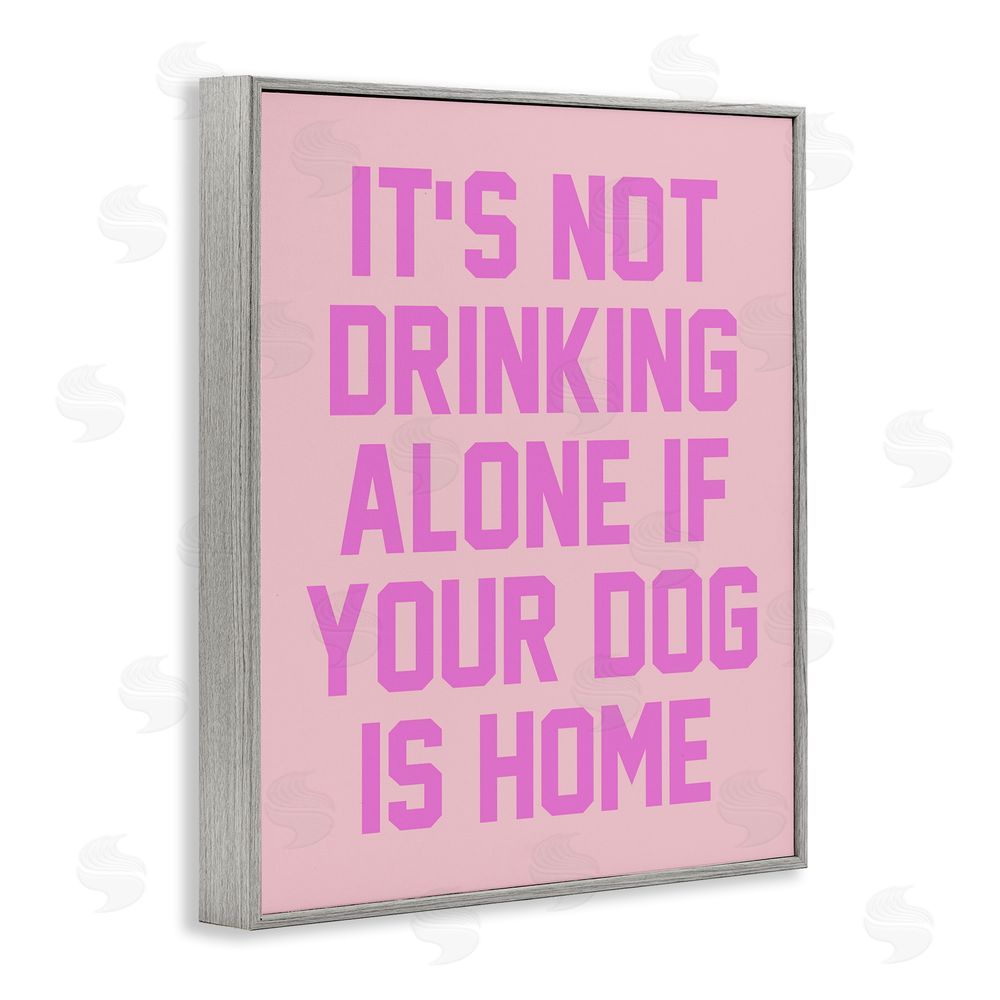 House of Lulu Not Drinking Alone Humor Gray Framed Giclee Wall Art Print