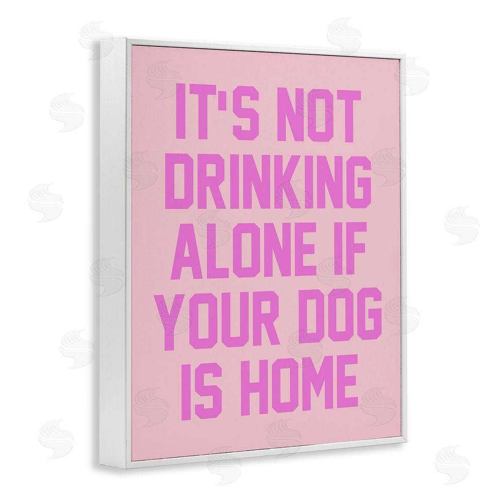 House of Lulu Not Drinking Alone Humor White Framed Giclee Wall Art Print