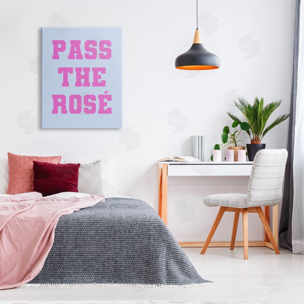 House of Lulu Pass the Rose Phrase Canvas Wall Art Print in Room
