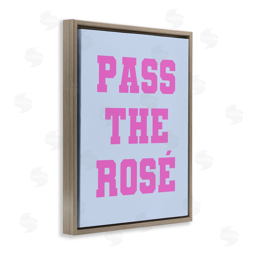 House of Lulu Pass the Rose Phrase Brown Floating Frame Canvas Wall Art Print