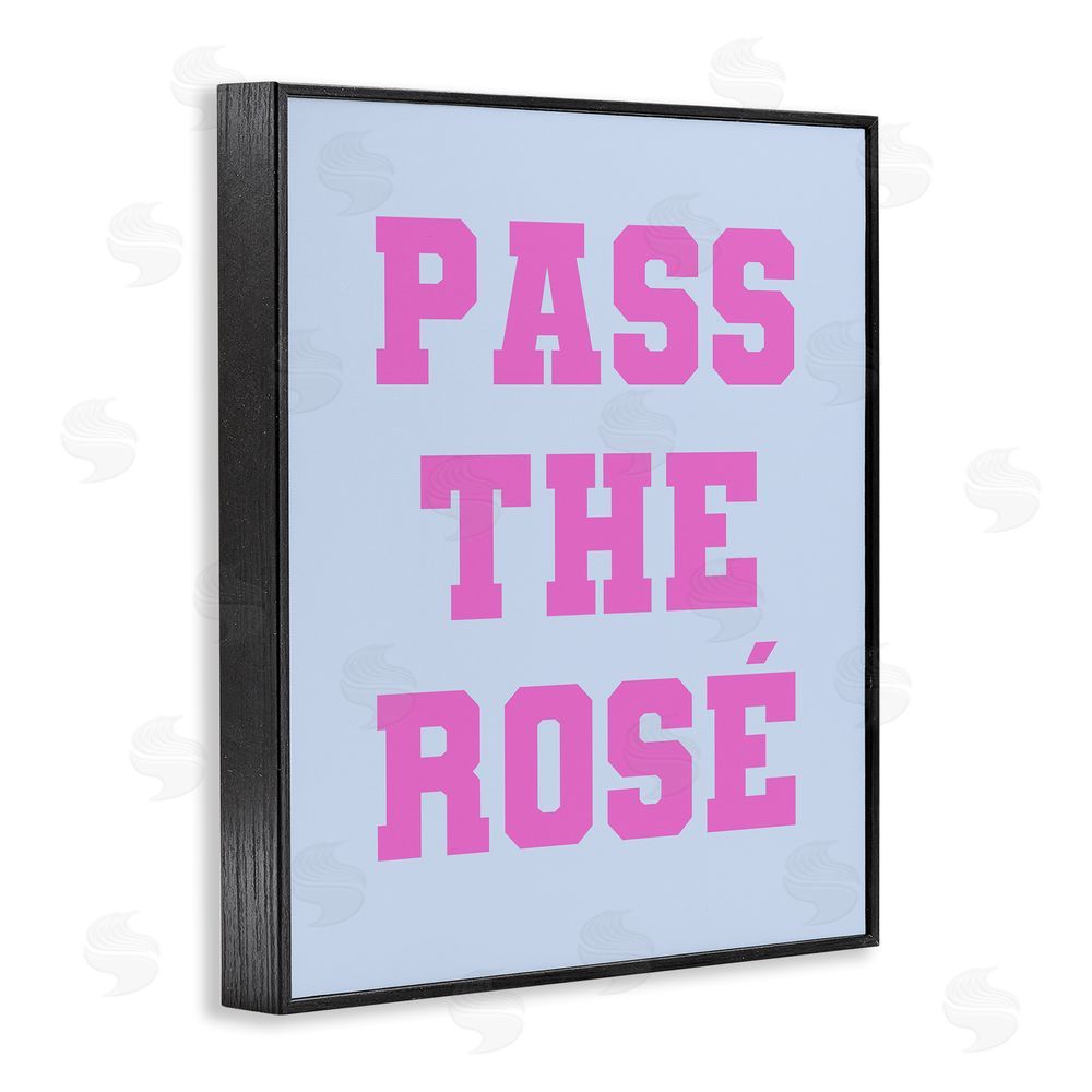 House of Lulu Pass the Rose Phrase Black Framed Giclee Wall Art Print