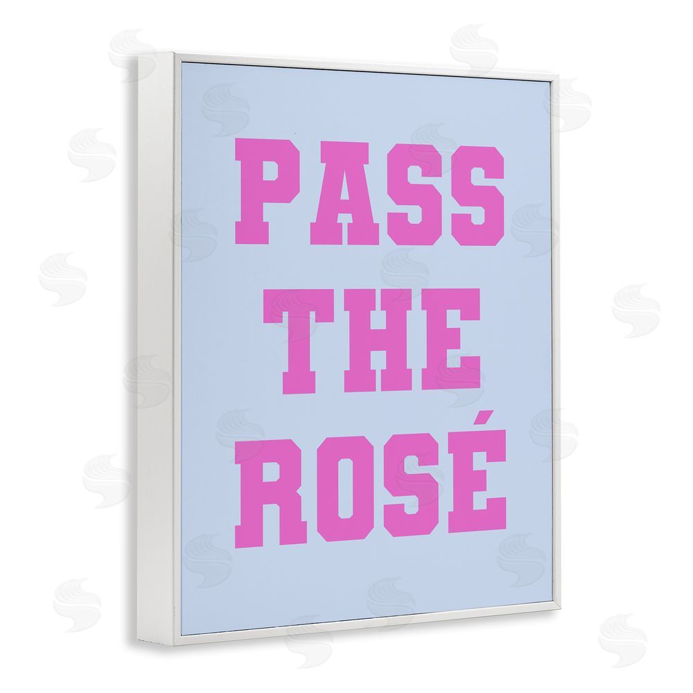 House of Lulu Pass the Rose Phrase White Framed Giclee Wall Art Print