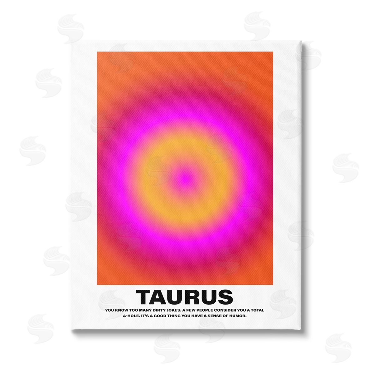 House of Lulu Funny Taurus Astrology Stretched Canvas Wall Art Print