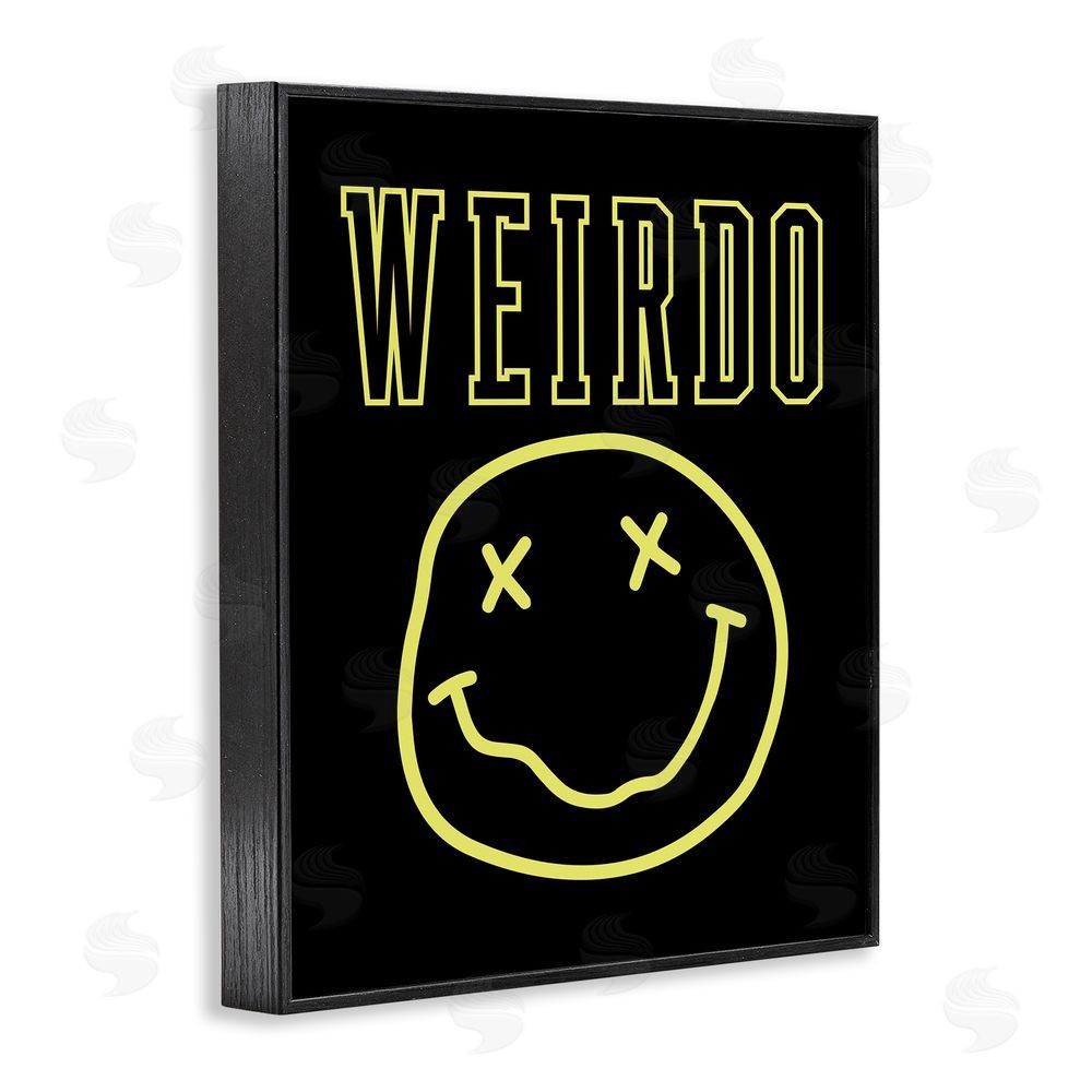 House of Lulu Weirdo Phrase with Smiley Black Framed Giclee Wall Art Print