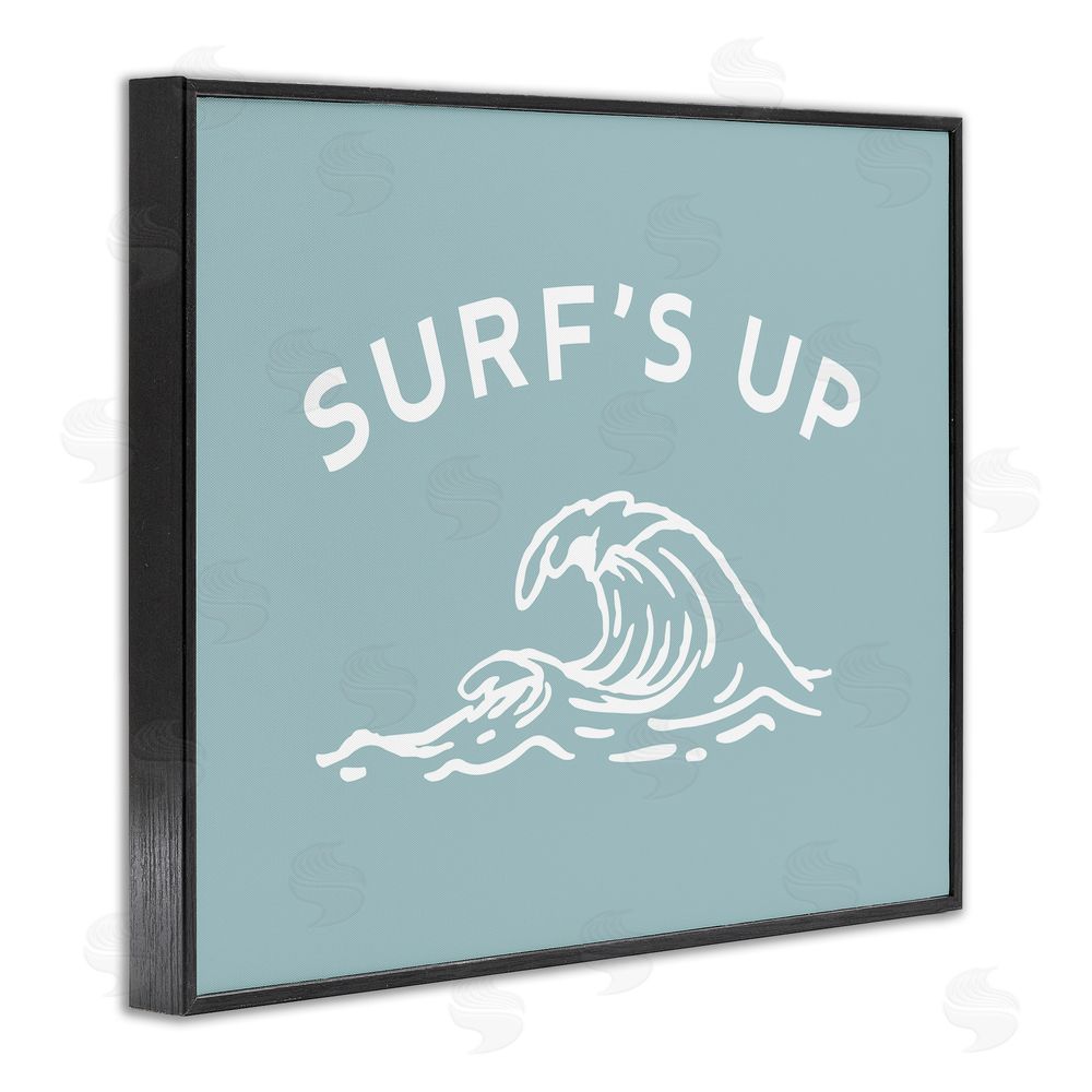 Stupell Studio Surf's Up Sea Wave Black Framed Giclee Wall Art Print