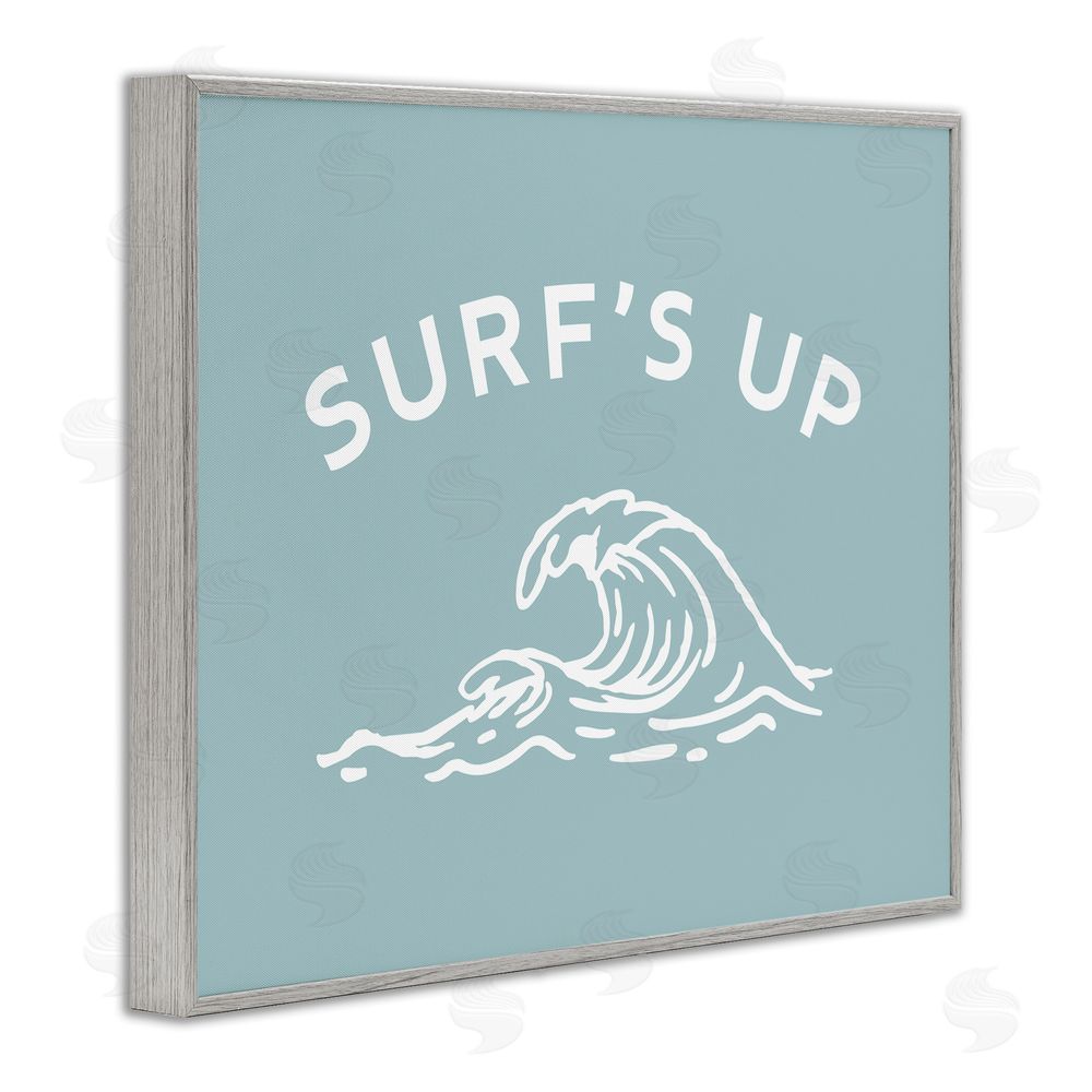 Stupell Studio Surf's Up Sea Wave Gray Framed Giclee Wall Art Print