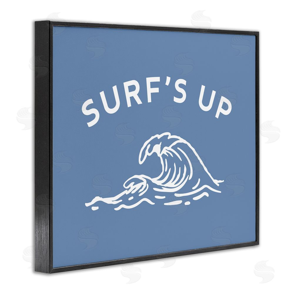 Stupell Studio Surf's Up on Blue Black Framed Giclee Wall Art Print