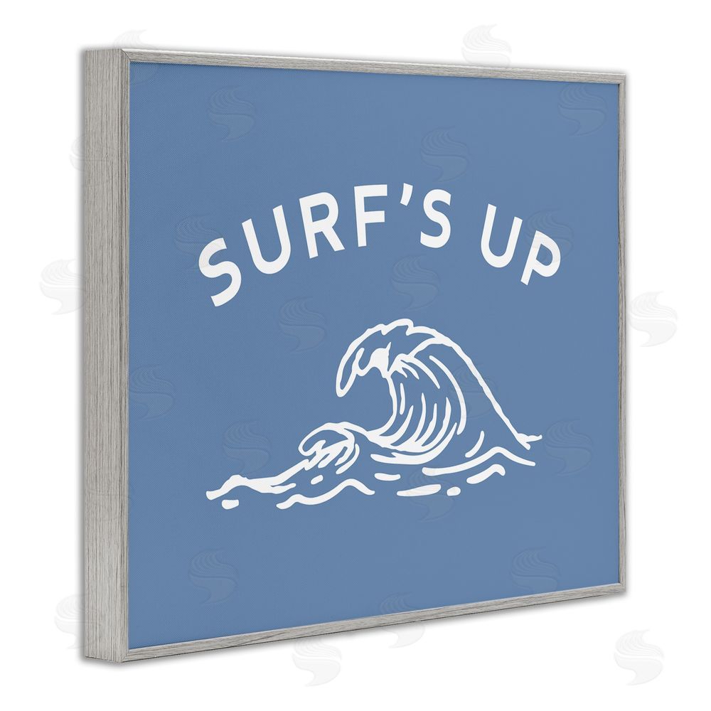 Stupell Studio Surf's Up on Blue Gray Framed Giclee Wall Art Print