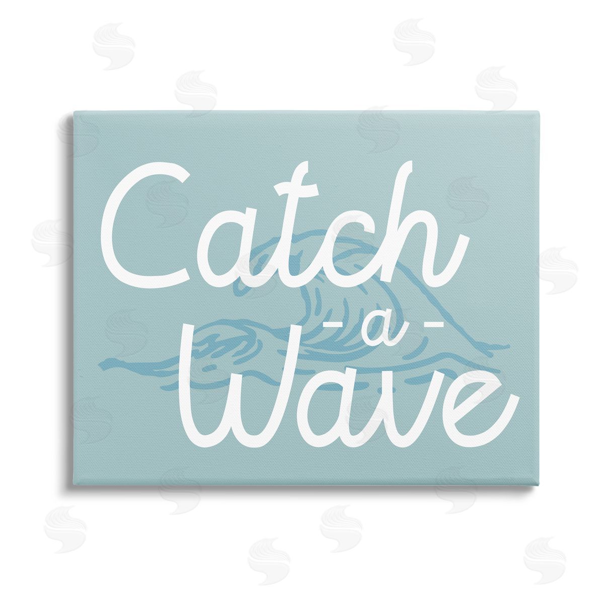 Stupell Studio Catch a Wave Phrase Stretched Canvas Wall Art Print