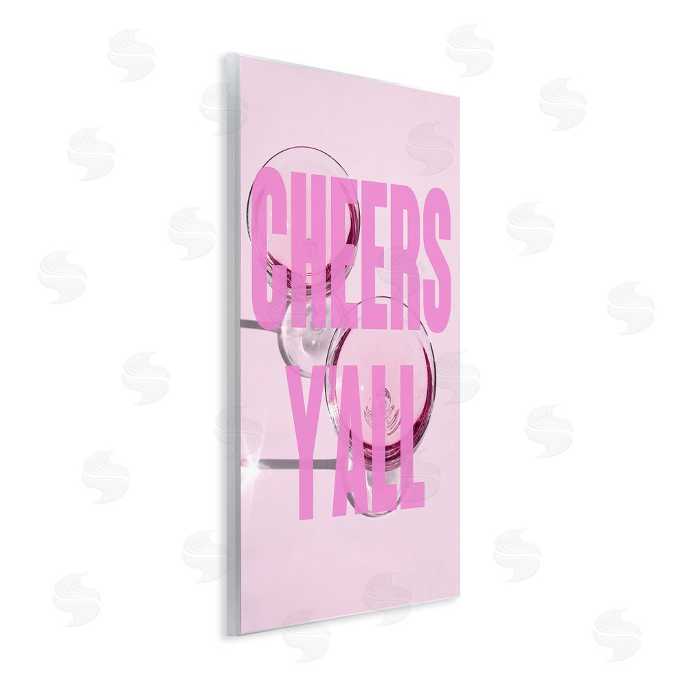 House of Lulu Pink Cheers Y'all Phrase Wall Plaque Art Print