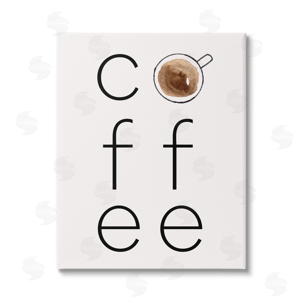 Corinne Rose Designs Coffee Text & Mug Stretched Canvas Wall Art Print