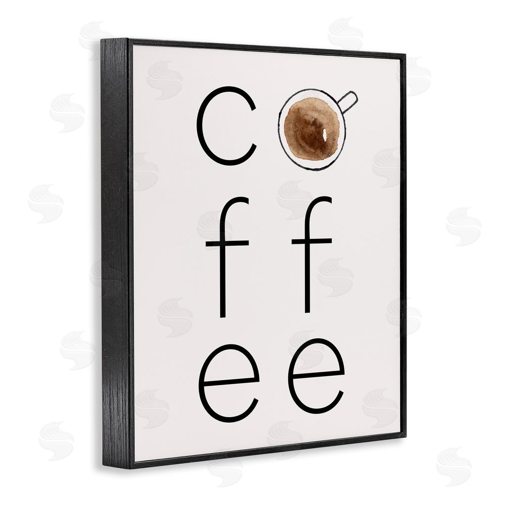 Corinne Rose Designs Coffee Text & Mug Black Framed Giclee Wall Art Print