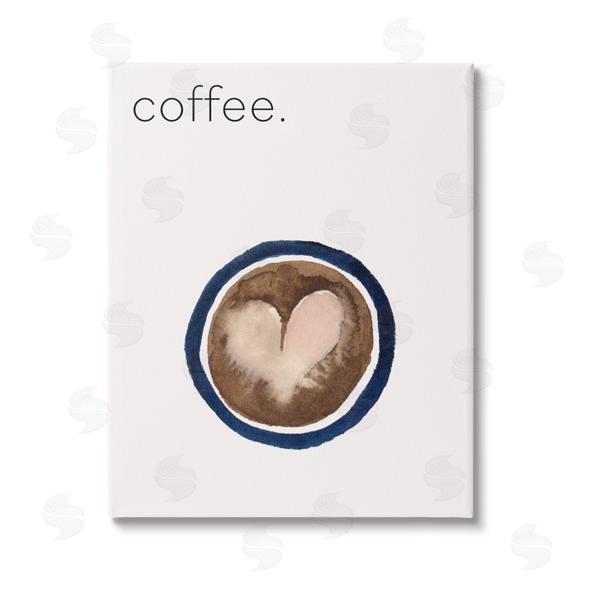Corinne Rose Designs Coffee with Heart Shape Stretched Canvas Wall Art Print