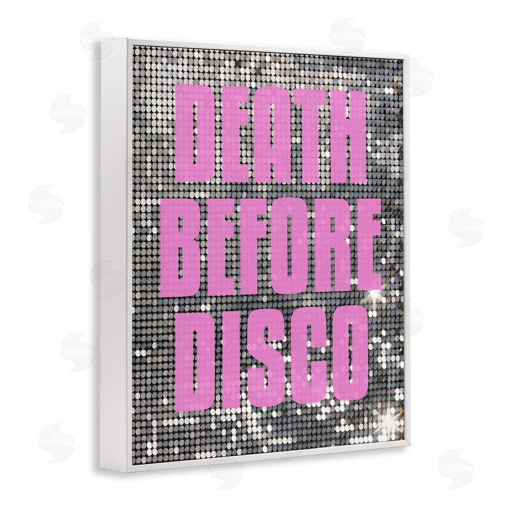 House of Lulu Glam Death Before Disco White Framed Giclee Wall Art Print
