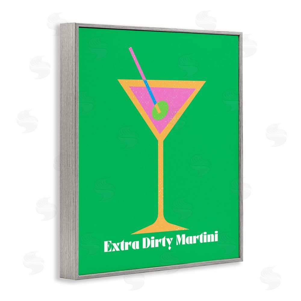 House of Lulu Extra Dirty Martini on Green Gray Framed Giclee Wall Art Print