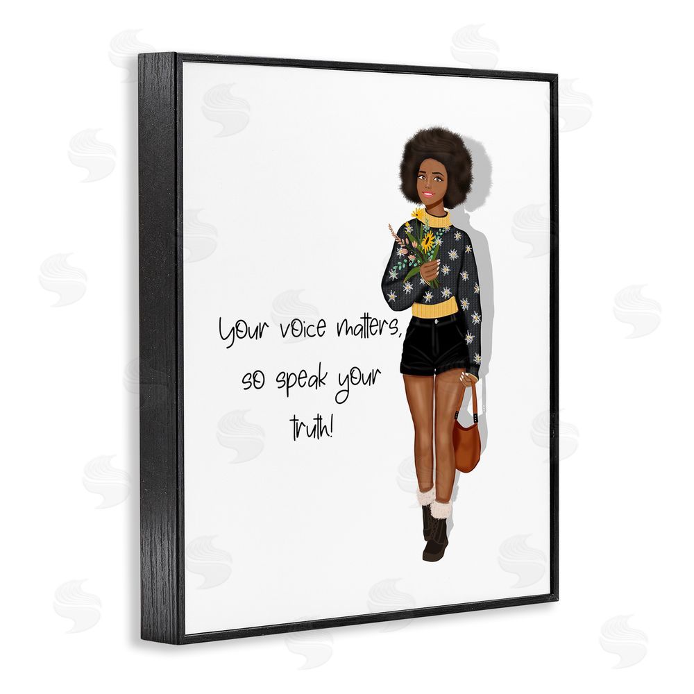 Saba Rauf Speak Your Truth Phrase Black Framed Giclee Wall Art Print
