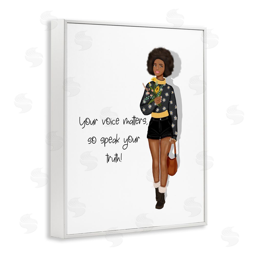 Saba Rauf Speak Your Truth Phrase White Framed Giclee Wall Art Print