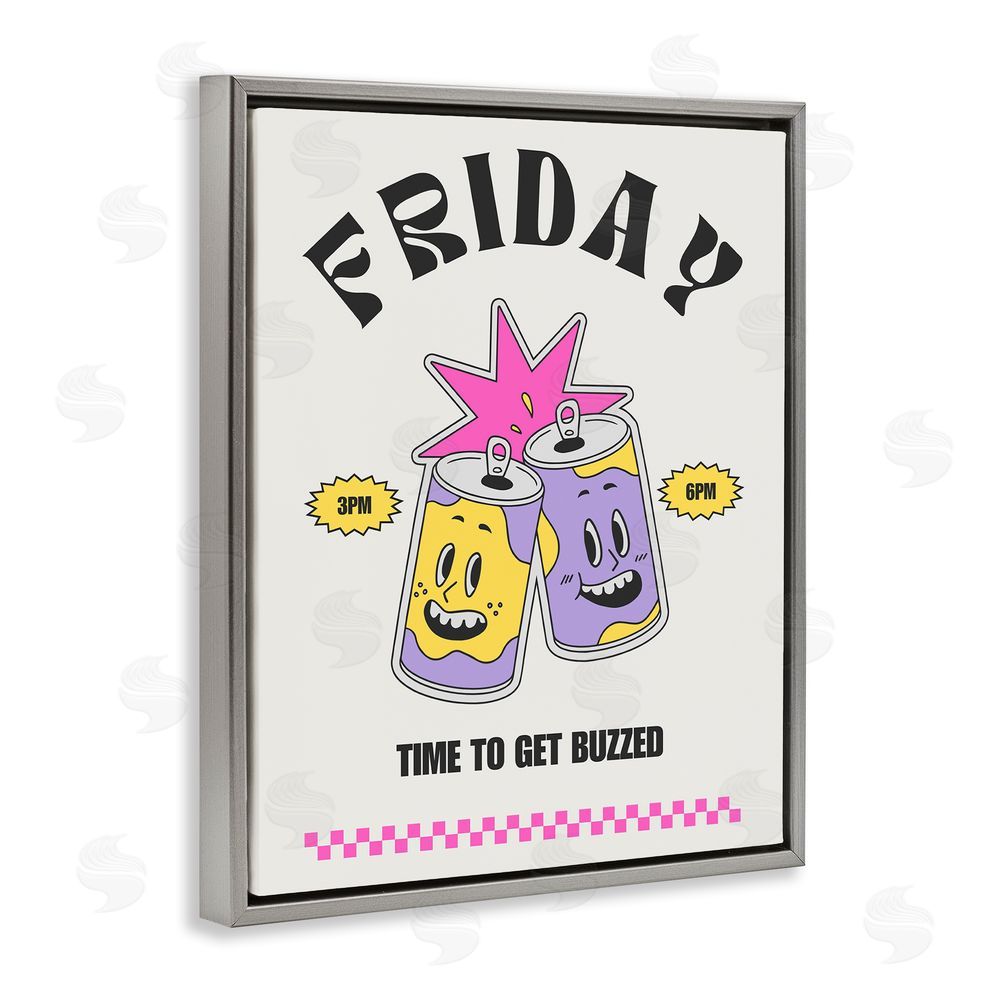 House of Lulu Friday Vintage Beer Phrase Grey Floating Frame Canvas Wall Art Print