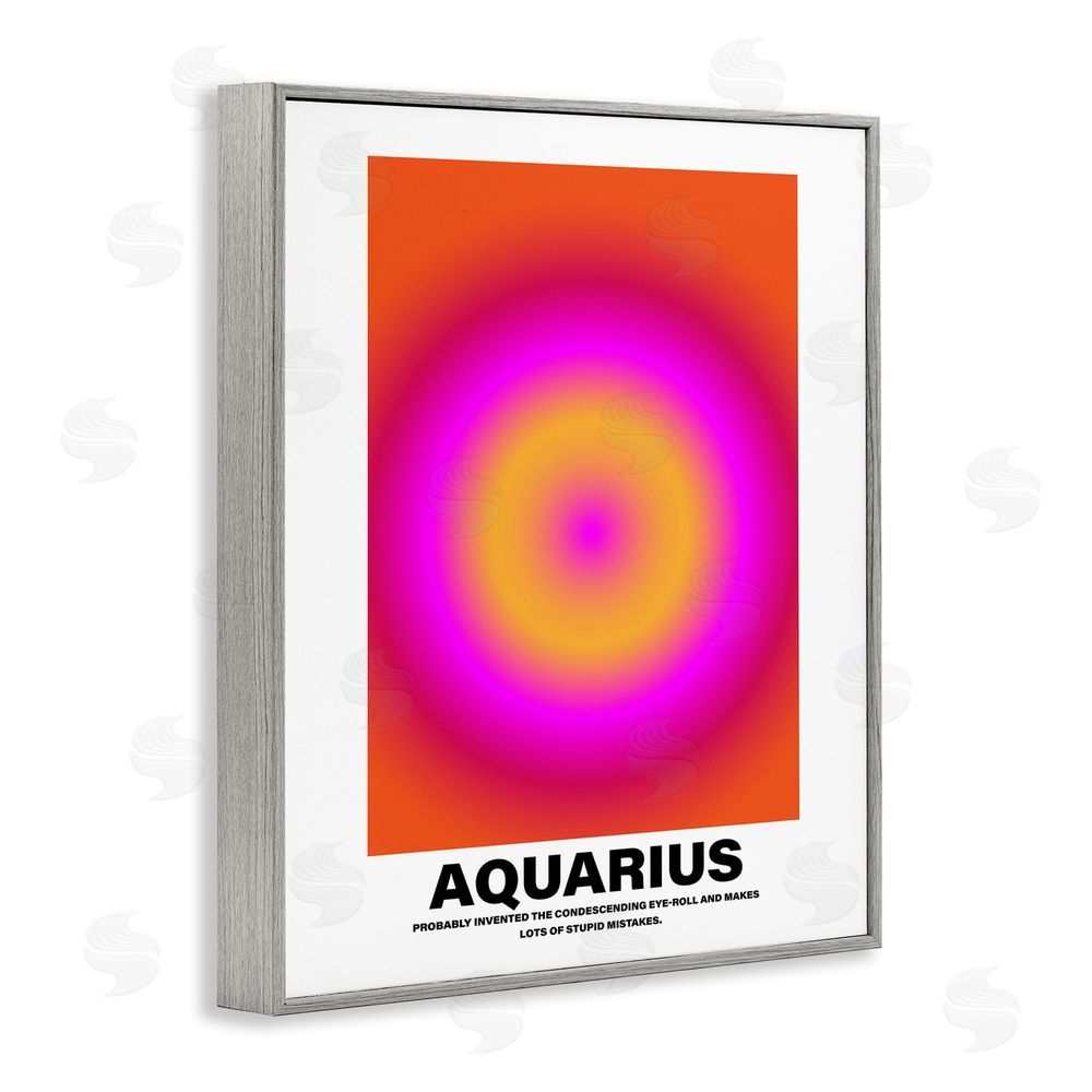 House of Lulu Funny Aquarius Astrology Gray Framed Giclee Wall Art Print