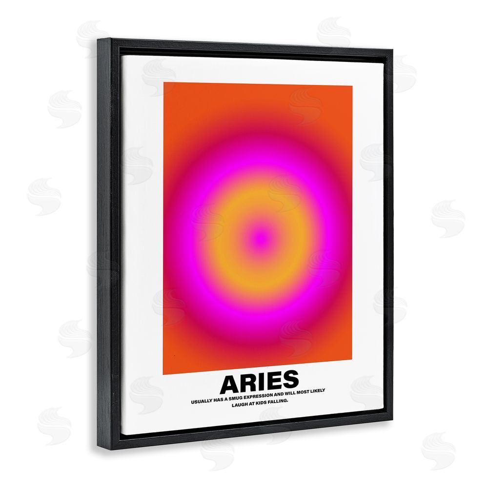 House of Lulu Funny Aries Astrology Black Floating Frame Canvas Wall Art Print