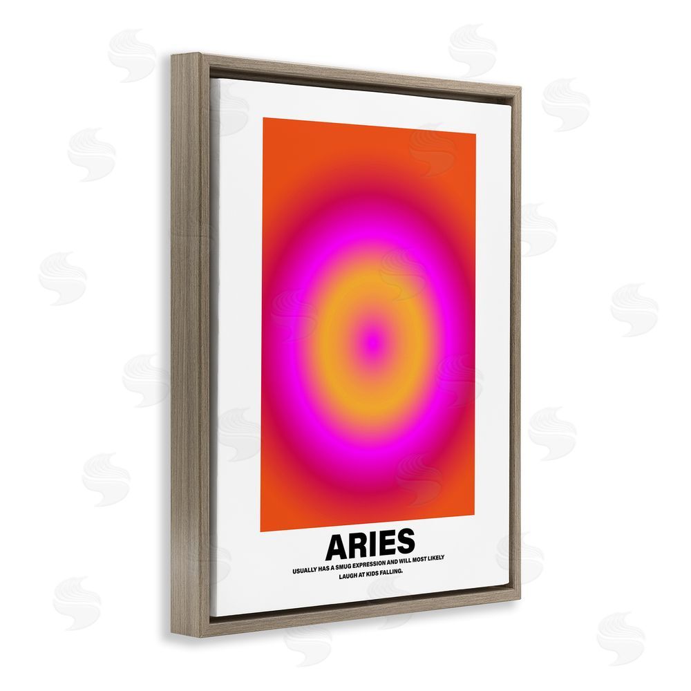 House of Lulu Funny Aries Astrology Brown Floating Frame Canvas Wall Art Print