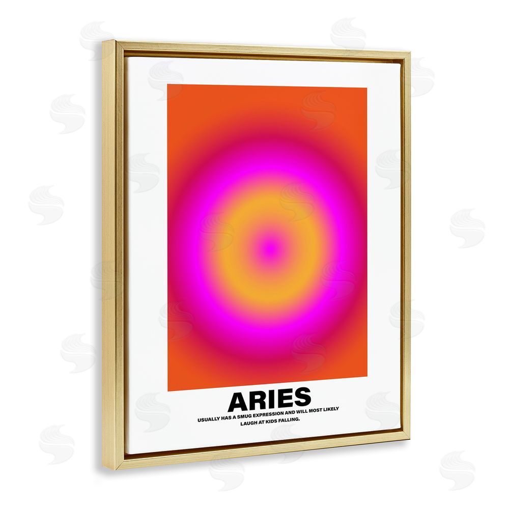 House of Lulu Funny Aries Astrology Gold Floating Frame Canvas Wall Art Print