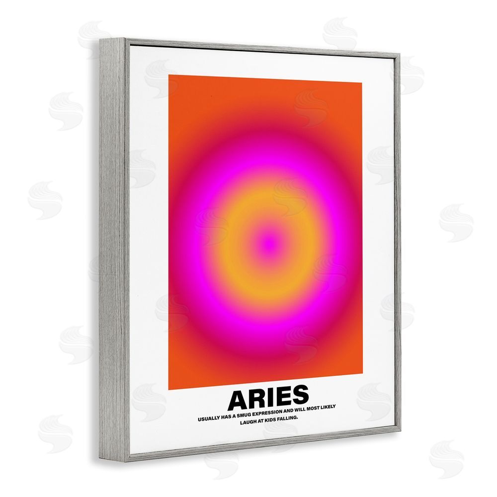 House of Lulu Funny Aries Astrology Gray Framed Giclee Wall Art Print