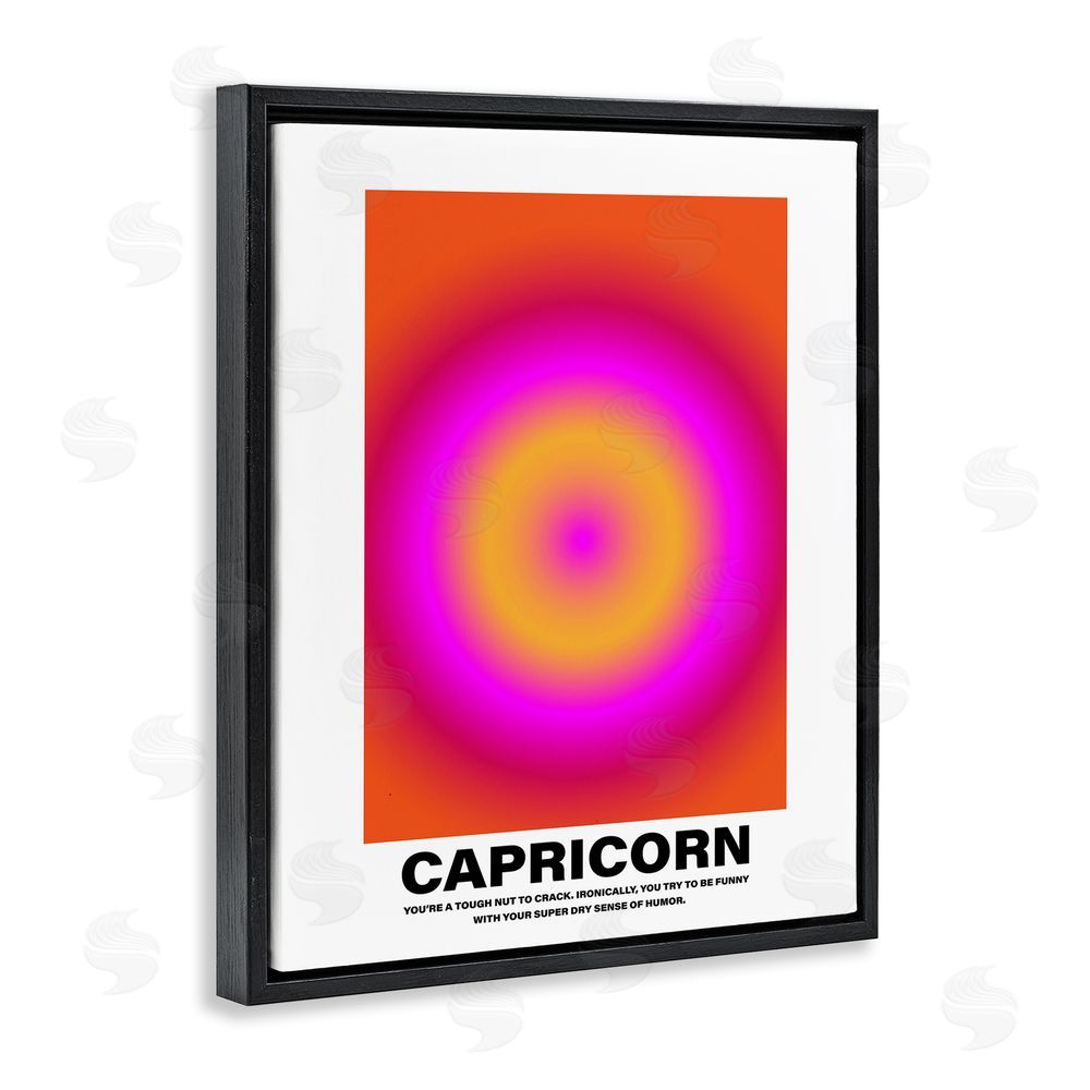 House of Lulu Funny Capricorn Astrology Black Floating Frame Canvas Wall Art Print