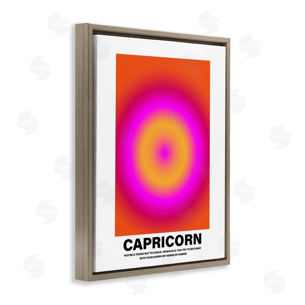 House of Lulu Funny Capricorn Astrology Brown Floating Frame Canvas Wall Art Print