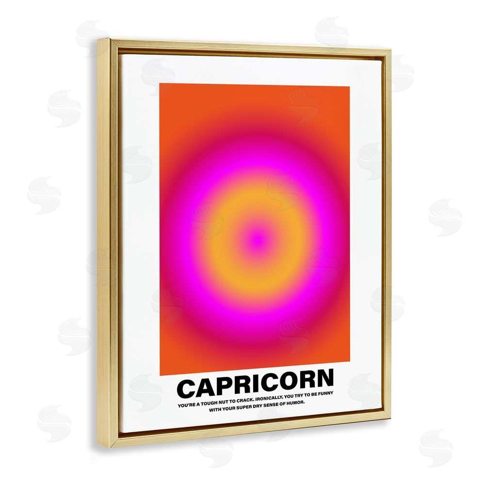 House of Lulu Funny Capricorn Astrology Gold Floating Frame Canvas Wall Art Print