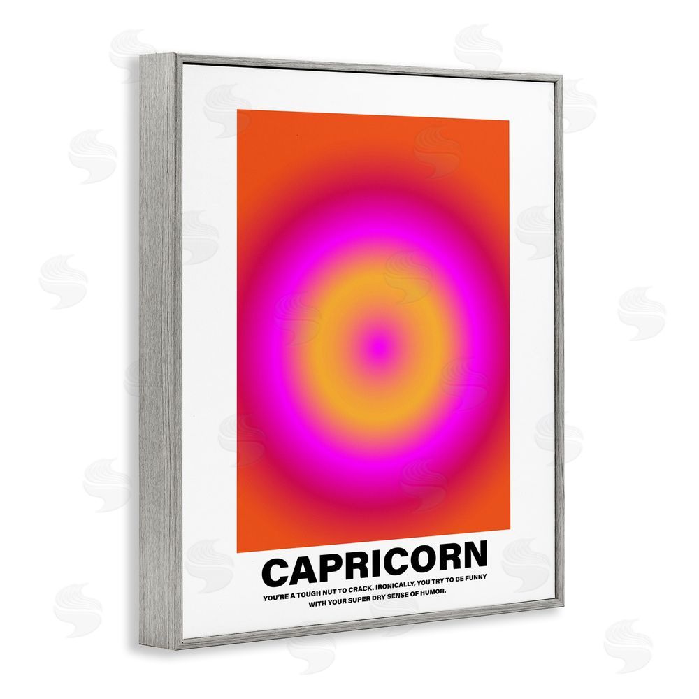 House of Lulu Funny Capricorn Astrology Gray Framed Giclee Wall Art Print