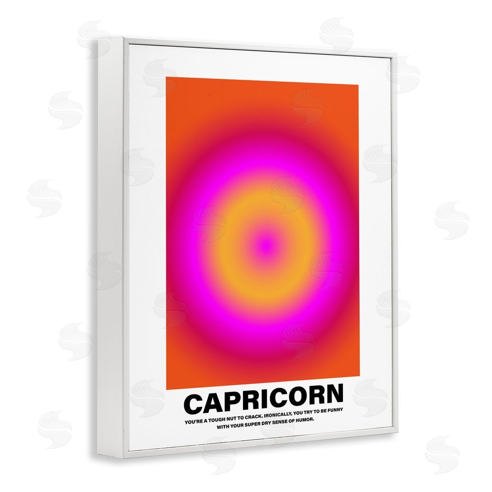 House of Lulu Funny Capricorn Astrology White Framed Giclee Wall Art Print