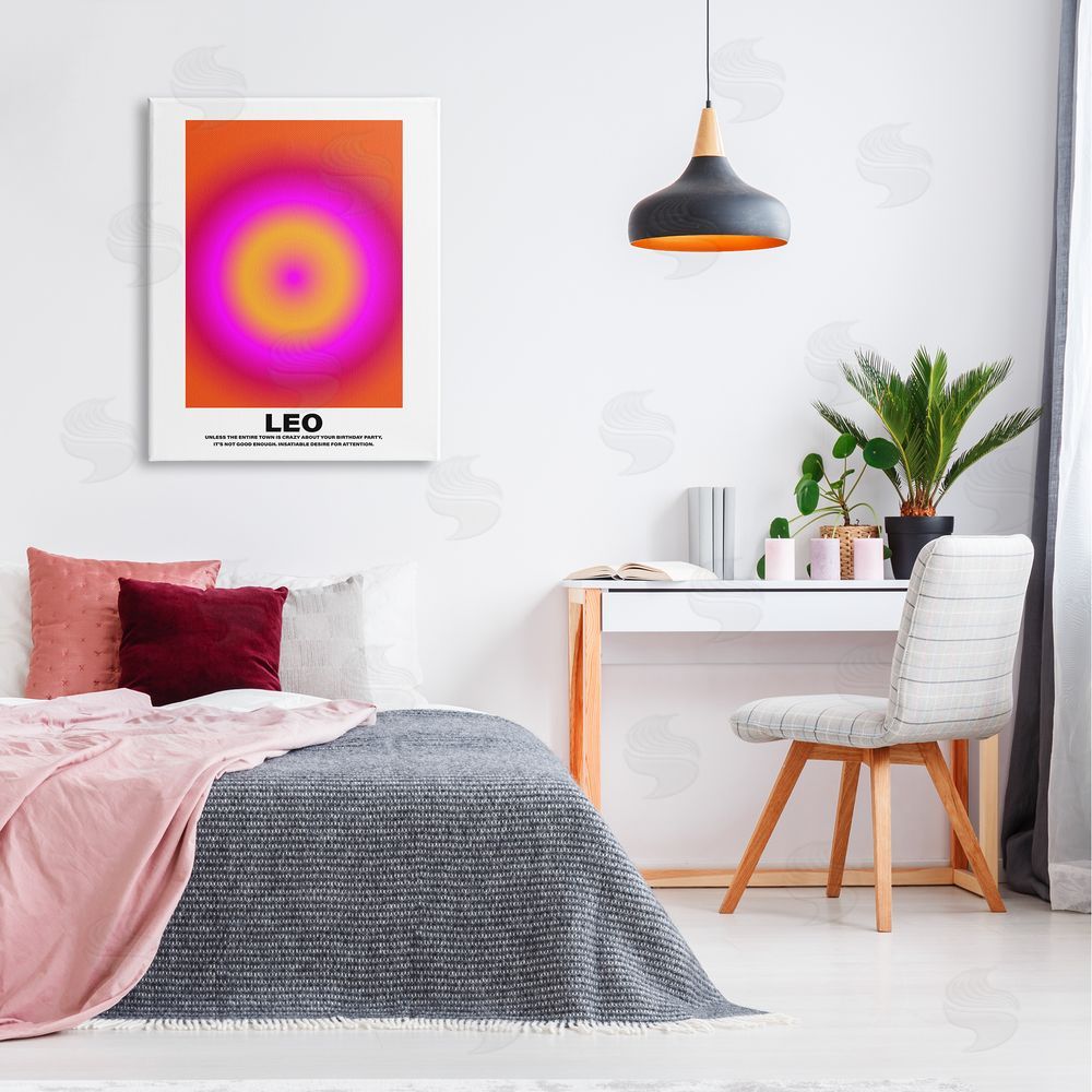 House of Lulu Funny Leo Astrology Canvas Wall Art Print in Room
