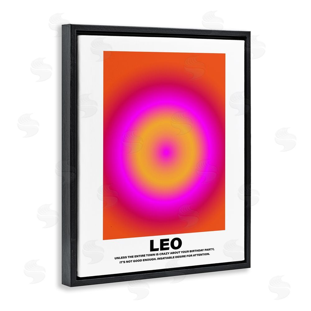 House of Lulu Funny Leo Astrology Black Floating Frame Canvas Wall Art Print
