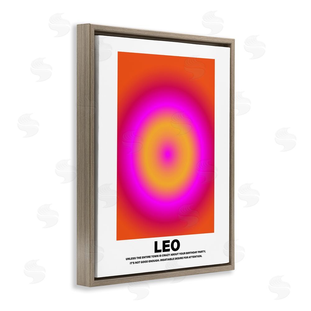 House of Lulu Funny Leo Astrology Brown Floating Frame Canvas Wall Art Print