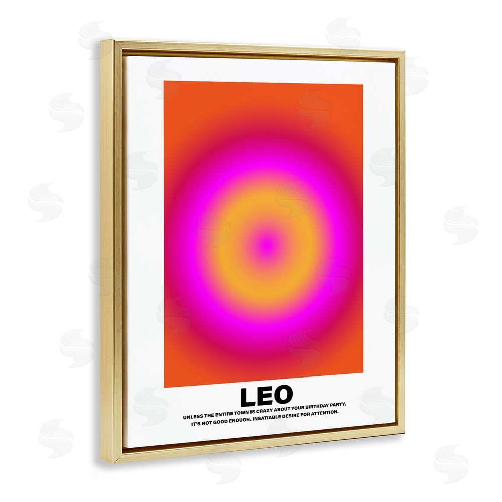 House of Lulu Funny Leo Astrology Gold Floating Frame Canvas Wall Art Print
